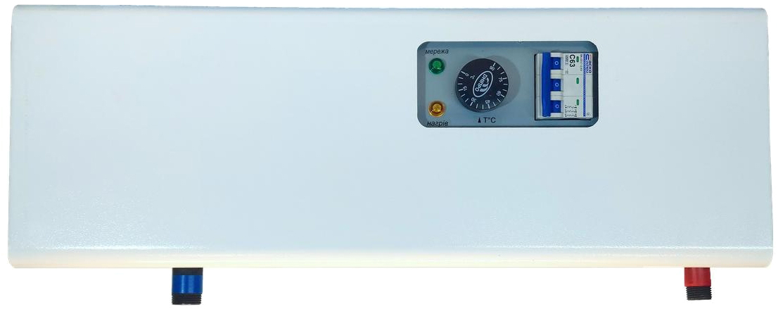 Проточный водонагреватель мощностью 6 киловатт Dnipro КЕВ-П 6 кВт горизонтальный