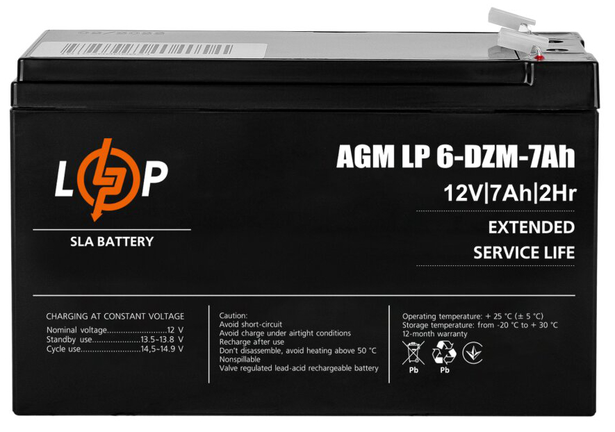 Акумулятор 7 A·h LogicPower LP 6-DZM-7 Ah