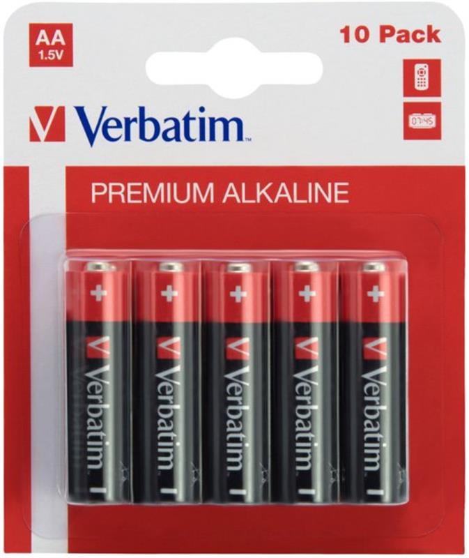 Батарейка Verbatim Alkaline AA/LR06 BL 10шт (49875)