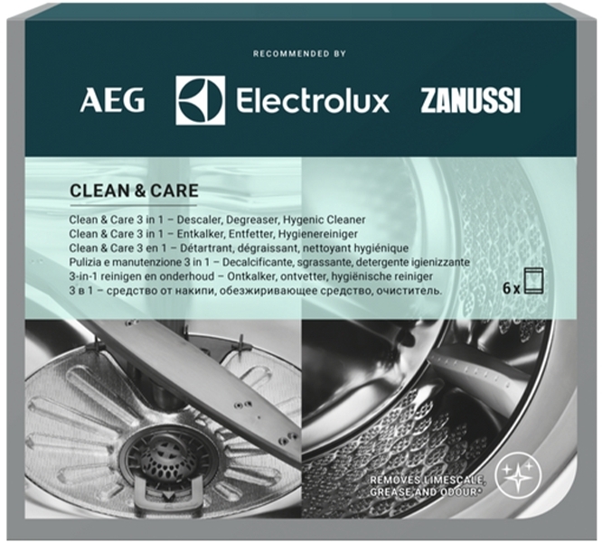 Характеристики набір для чищення пральних та посудомийних машин, 6x50гр Electrolux M2GCP600