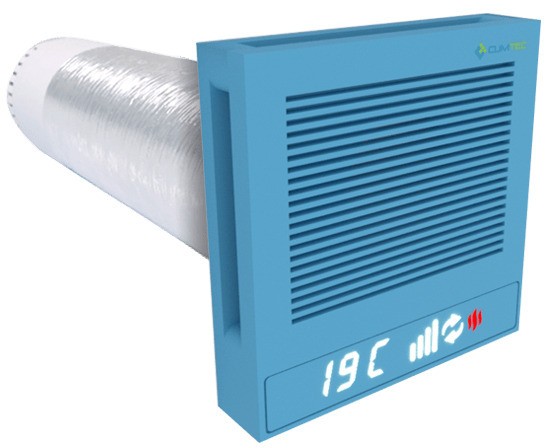 Рекуператор с ЕС вентилятором Climtec Quattro 100 Standard (Пастельный синий)