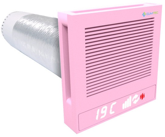 Рекуператор с электронной заслонкой Climtec Quattro 125 Standard (Светло-розовый)
