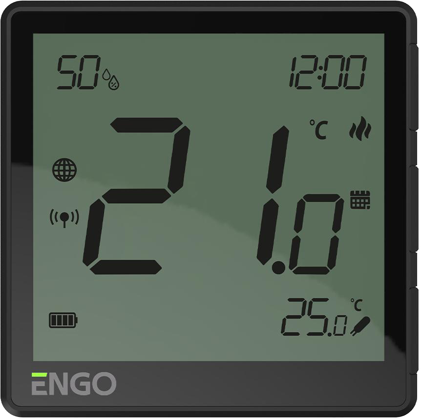 Терморегулятор чорного кольору для теплої підлоги Engo Controls EONEBATB в Києві