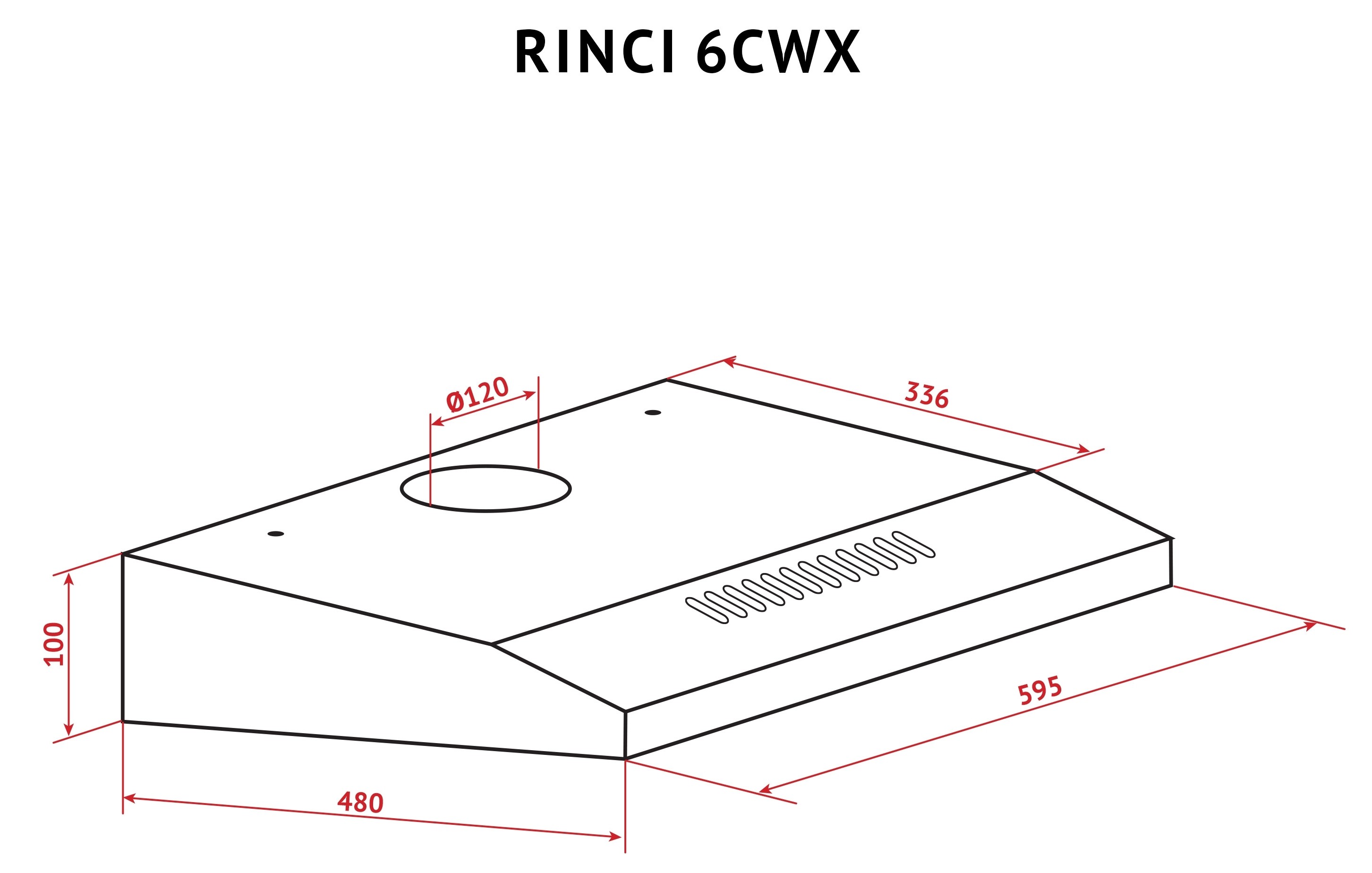 Perfelli Rinci 6CWX Inox Габаритные размеры