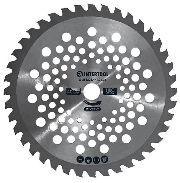 Intertool DT-2352 ø255x25.4x1.2 мм 40T, HRC 82-86