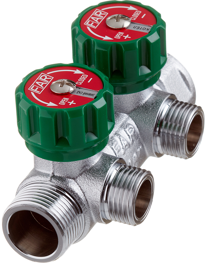 FAR з 2 відводами 3/4"x1/2" під прокладку (FK 3821 3412TP)