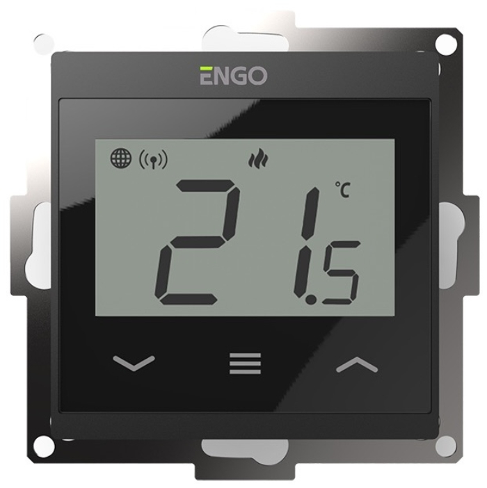 Engo Controls E55-B для вбудованого монтажу під рамку 55x55, 230В, чорний (932312951)