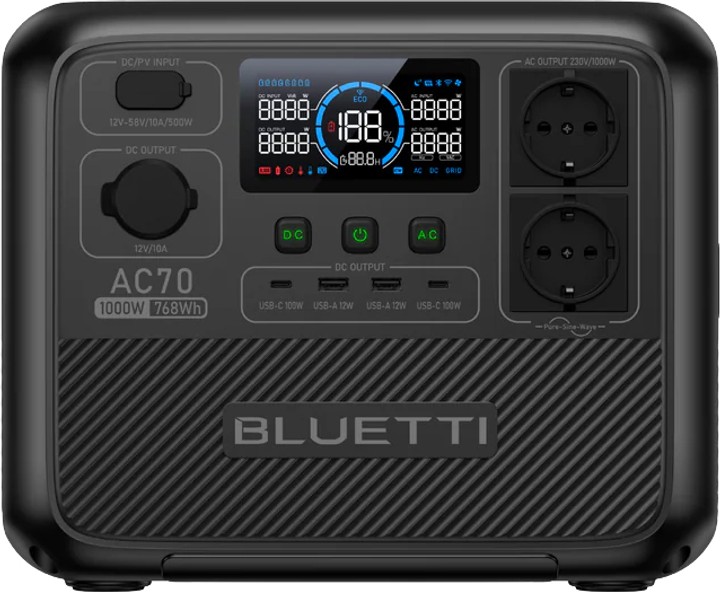 Bluetti AC70, 1000Вт / 768Вт*год