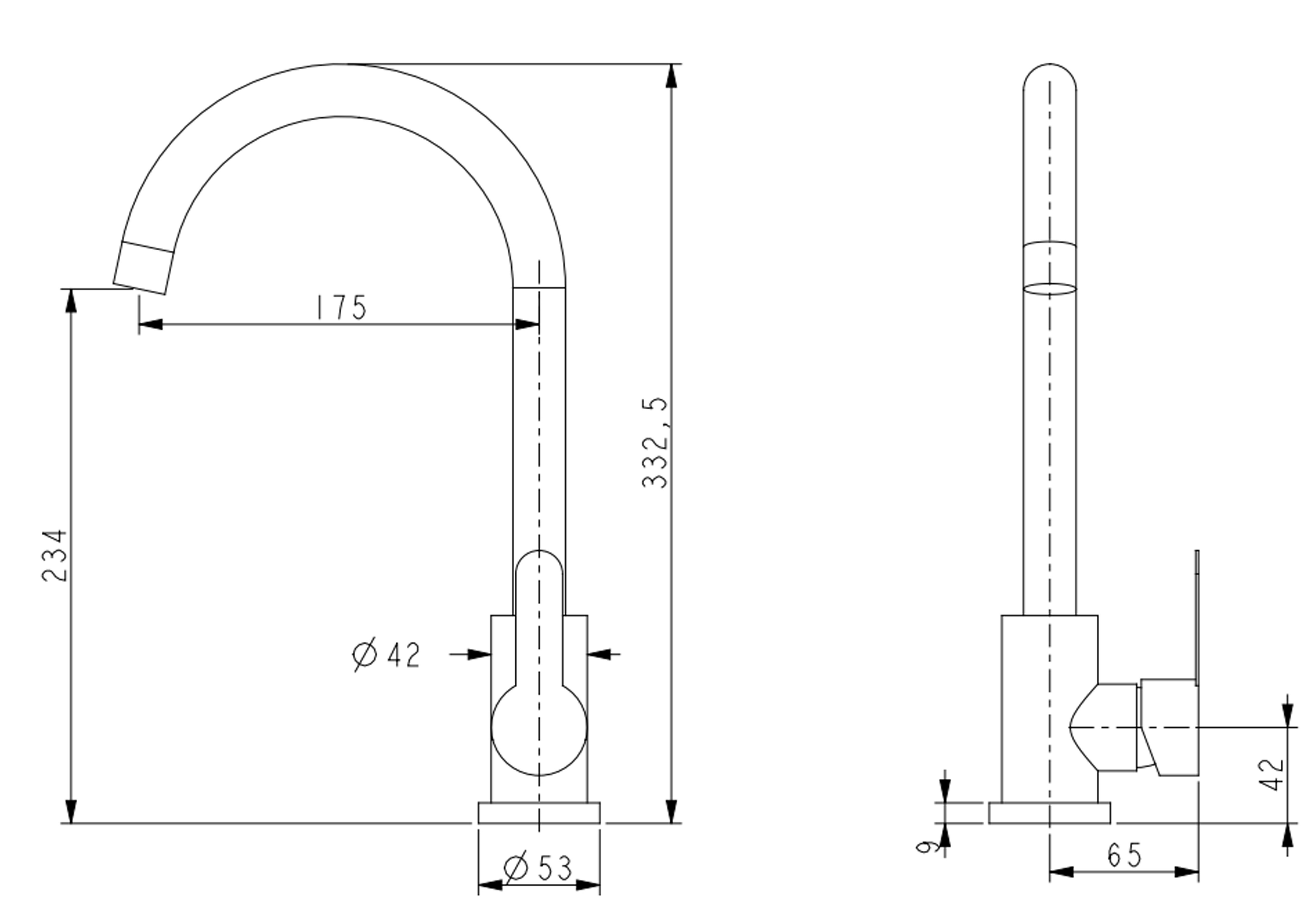 Brinex Pure 015F (BRIPUR015FNKL) Nickel Габаритні розміри