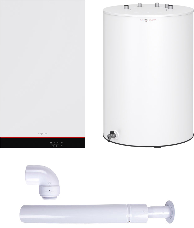 Viessmann Vitodens 050-W B0HA 25 кВт 1-конт. з бойлером 150л, датчиком і димоходом (Z024852)