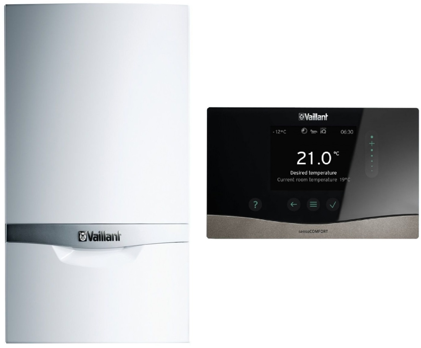 Газовий котел з мідним теплообмінником Vaillant atmoTEC plus VUW INT 240/5-5 + терморегулятор sensoCOMFORT VRC 720/3