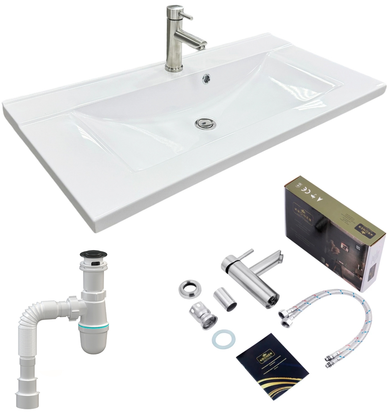 Adamant Quanto 90 з сифоном Click-Clack + змішувач (4824296208301)