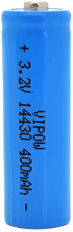 Vipow 14430 LiFePO4 TipTop, 400mAh, 3.2V, Blue Q50/500 (IFR14430-400mAhTT)