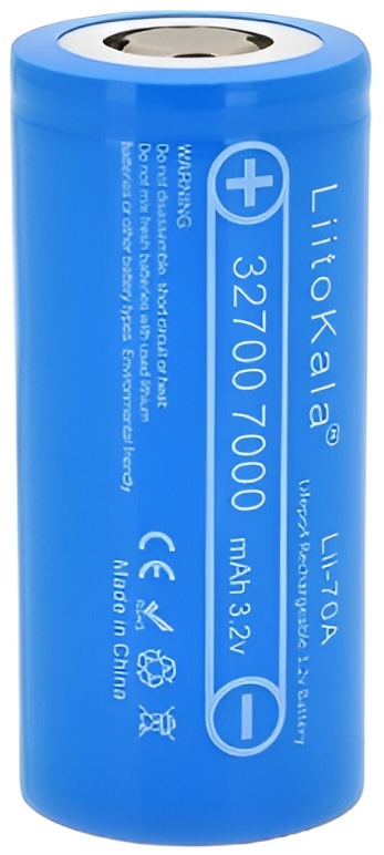 LiitoKala LiFePO4 32700, 7000mAh, 30A, 3.2V (2.5-3.65V), Blue, PVC, Lii-70A