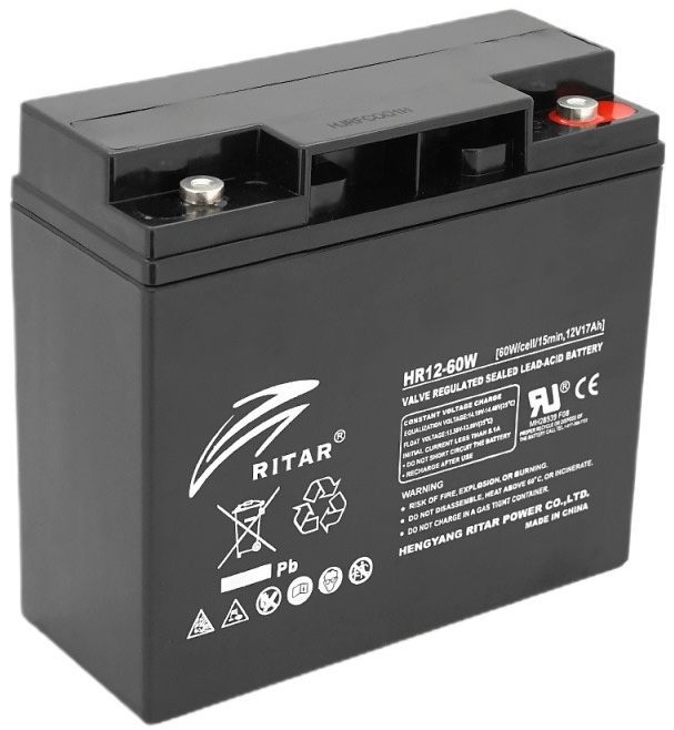 Акумулятор Ritar AGM HR12-60W, Black Case, 12V 17.0Ah (HR1260B)