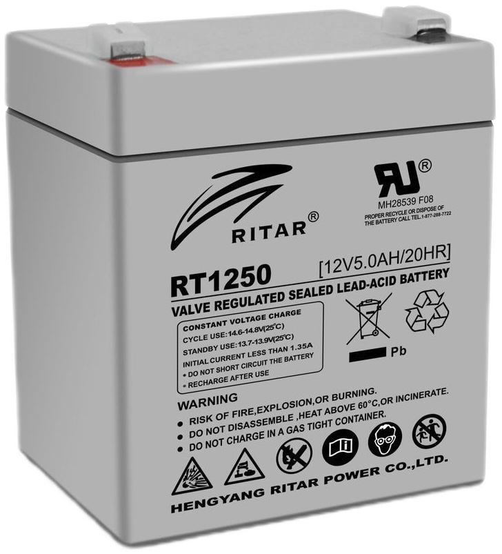 Акумулятор Ritar AGM Gray Case, 12V 5.0Ah, Q10 (RT1250)