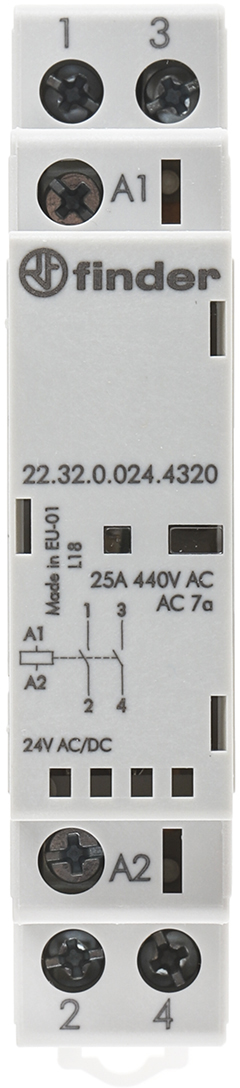 Finder 2NO 25A 24V AC/DC (223200244320)