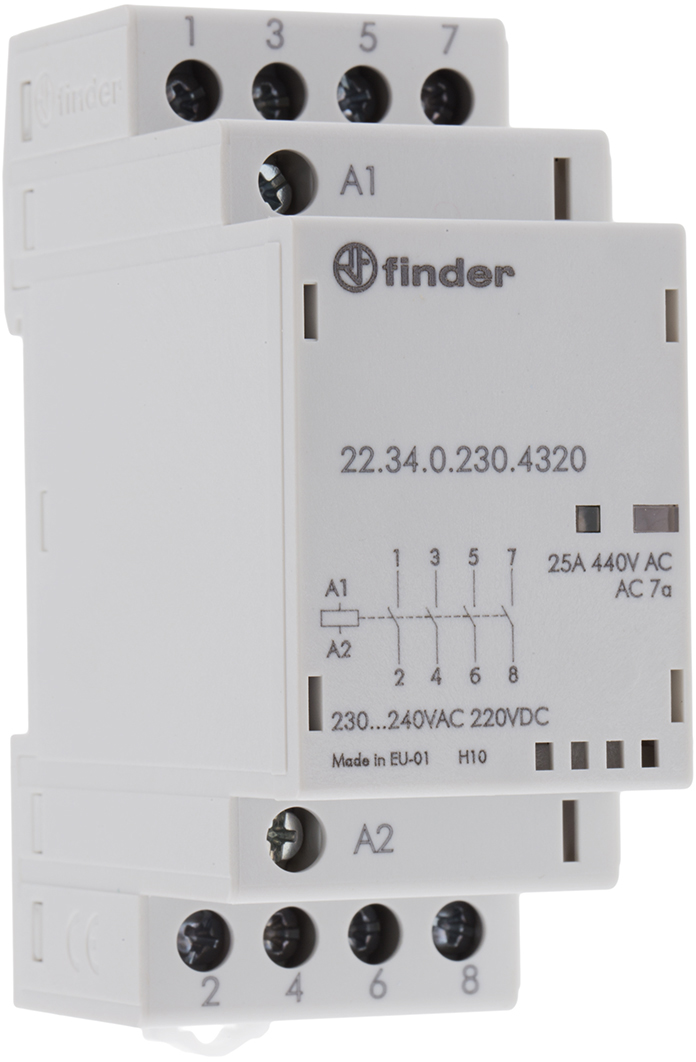 Finder 4NO 25A 220-240V AC/DC (223402304320)