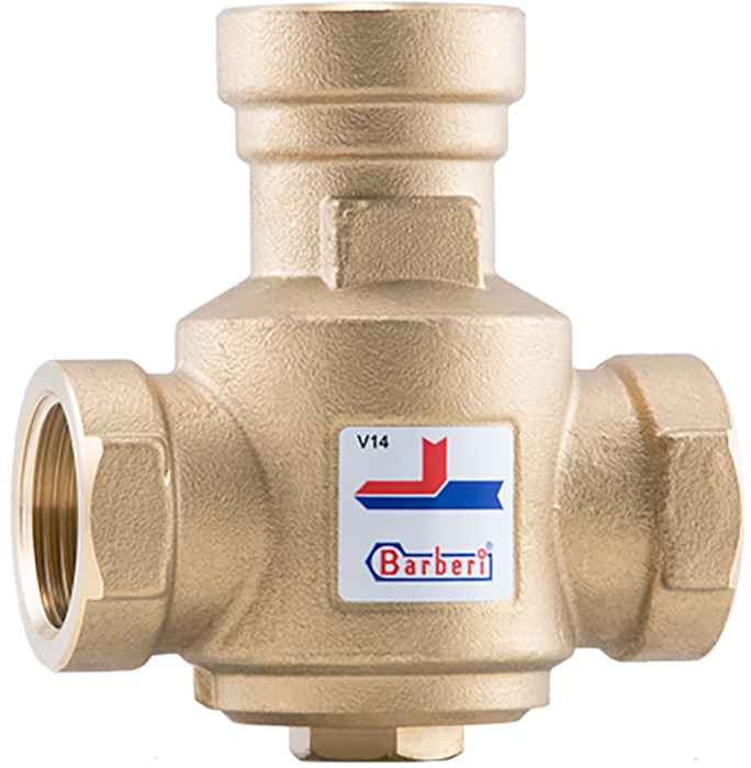 Триходовий клапан термостатичний Barberi 55°С DN25, Rp 1", Kvs 9 (V1402500B)