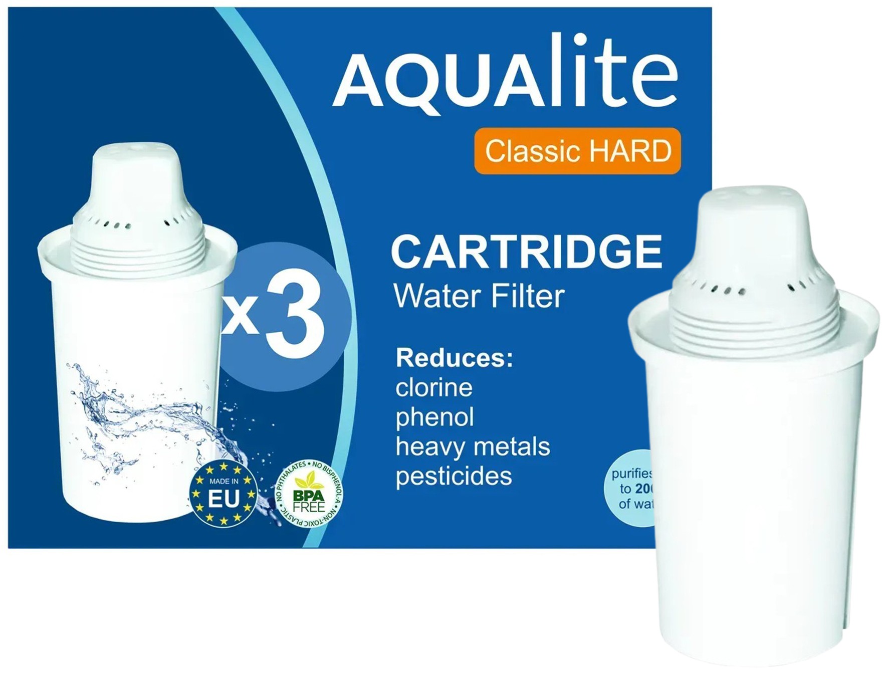 Комплект картриджів Aqualite CLASSIC HARD (для Barrier, Brita Classic, Ecosoft, Наша вода) для жорсткої води (3шт)
