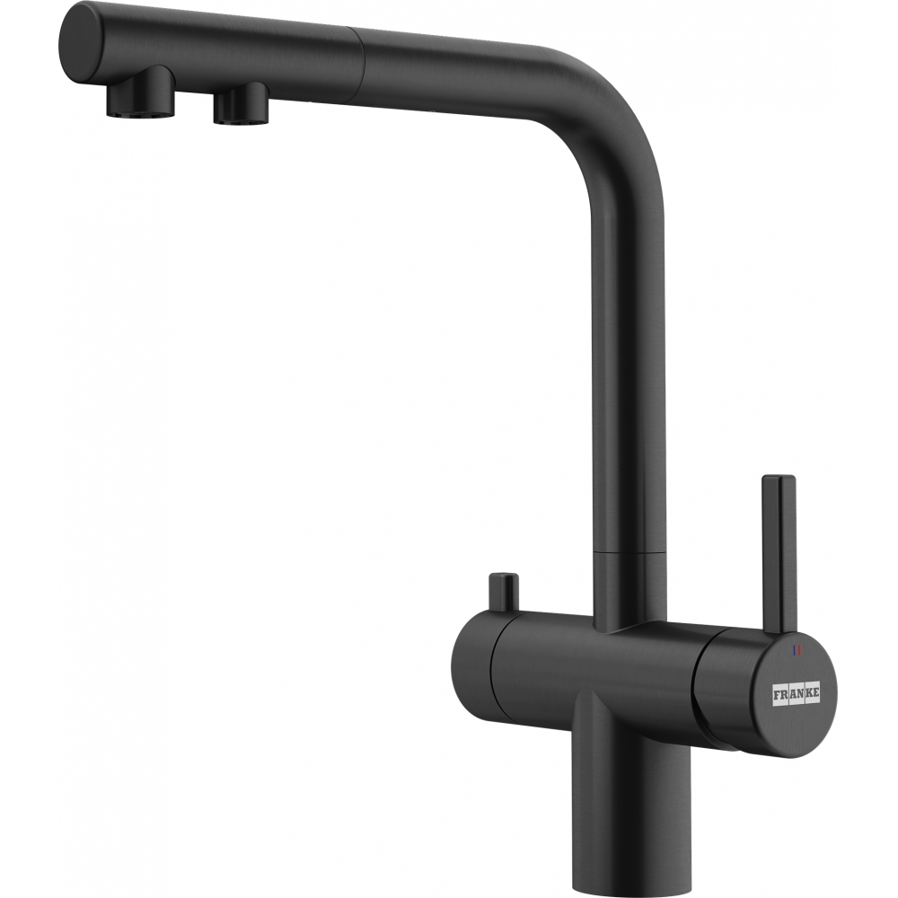 Змішувач для кухні Franke Atlas Neo Clear Water Pull Out Чорний (120.0758.155)