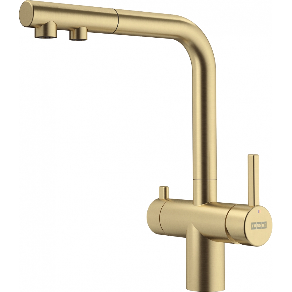 Змішувач для кухні Franke Atlas Neo Clear Water Pull Out Золотий (120.0758.157)