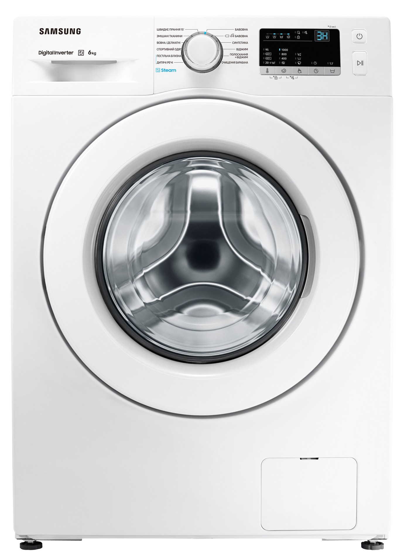 Інструкція стандартна пральна машина Samsung WW62J30G0LW/UA