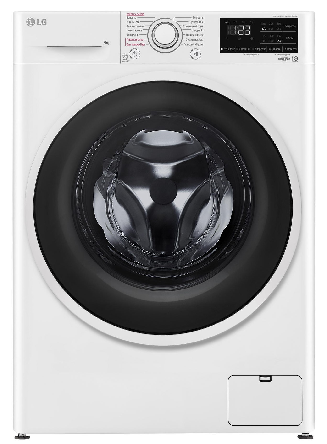 Характеристики пральна машина на 1200 обертів LG F2V3HS7WW