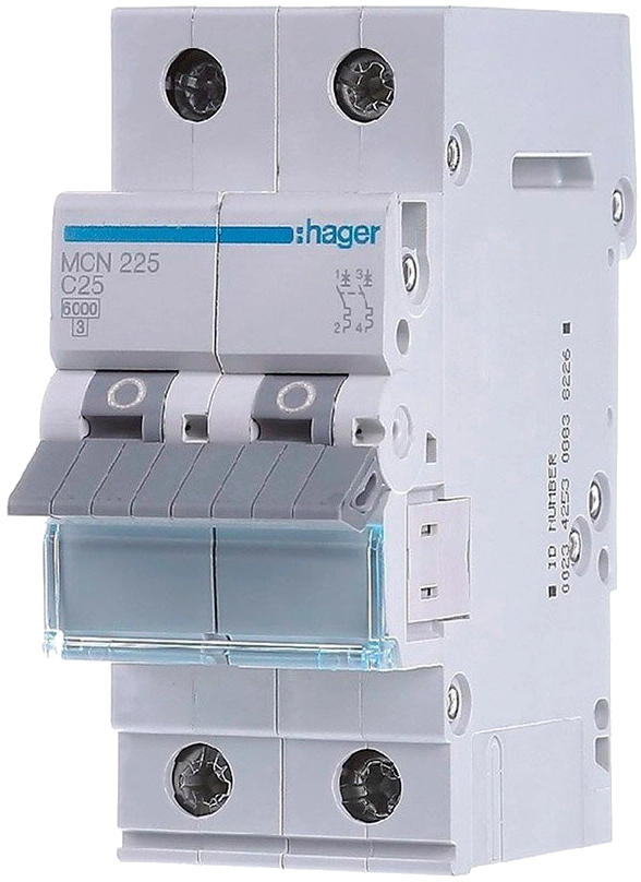 Hager 2P 6kA C-25A 2M (MCN225)