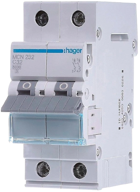 Hager 2P 6kA C-32A 2M (MCN232)