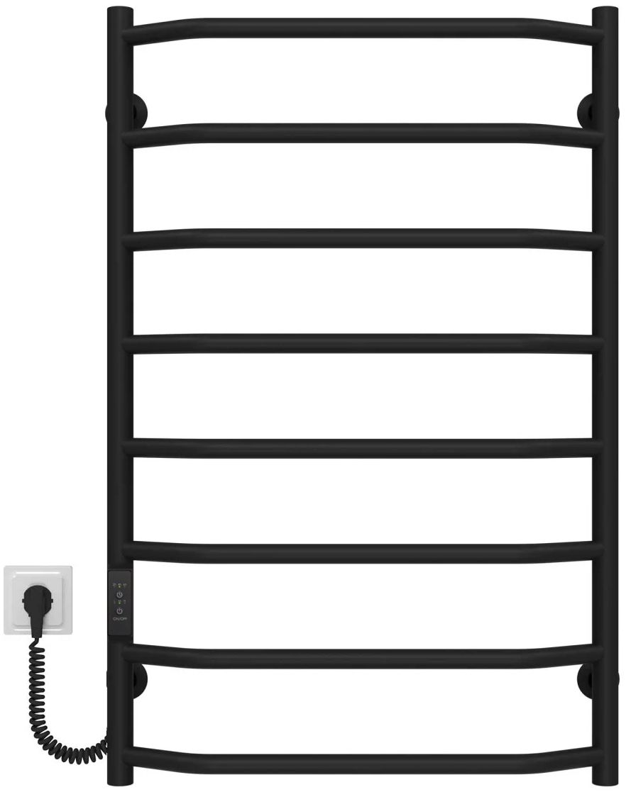 Рушникосушка Deffi Трапеція ЧФ П8 500x800 Е, Чорний, WD03, Ліве підключення (D.TR.80.50.8.E.B.L.3)