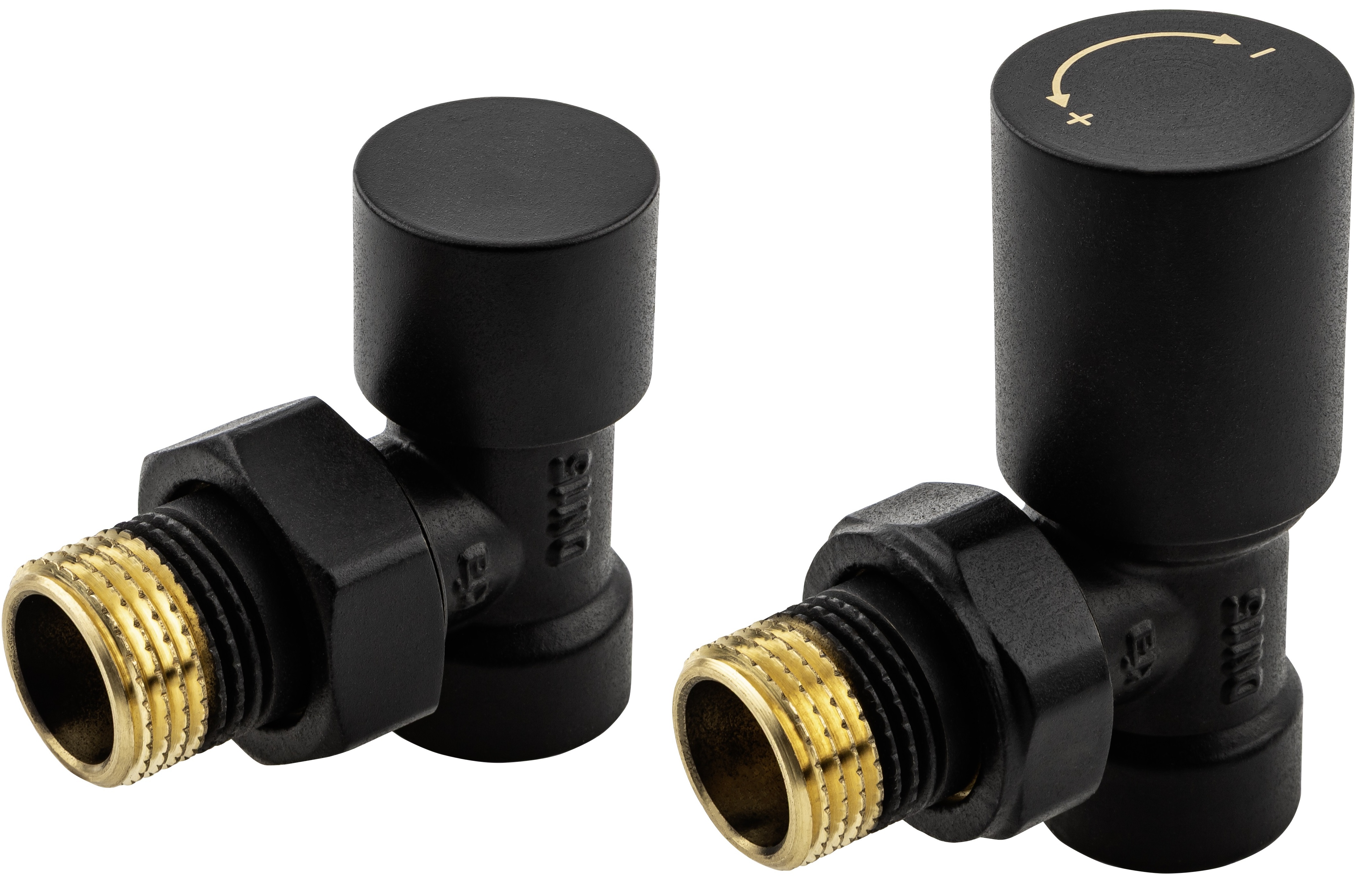 Комплект радіаторних кранів KFA Armatura Komfort Pro кутовий, чорний (758-130-81-BL)