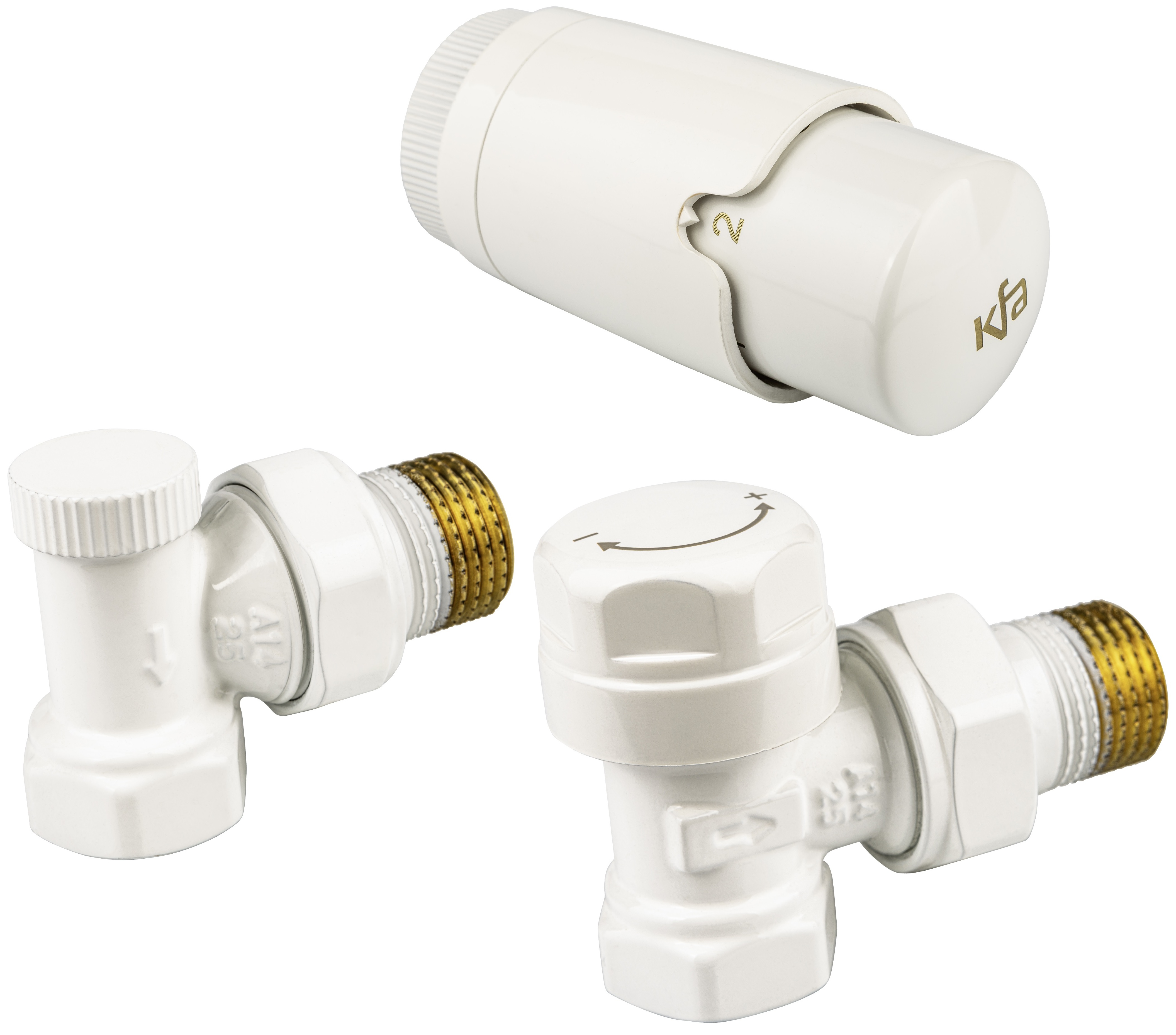 Термостатичний комплект KFA Armatura Komfort Pro кутовий, білий (757-130-44-BL)