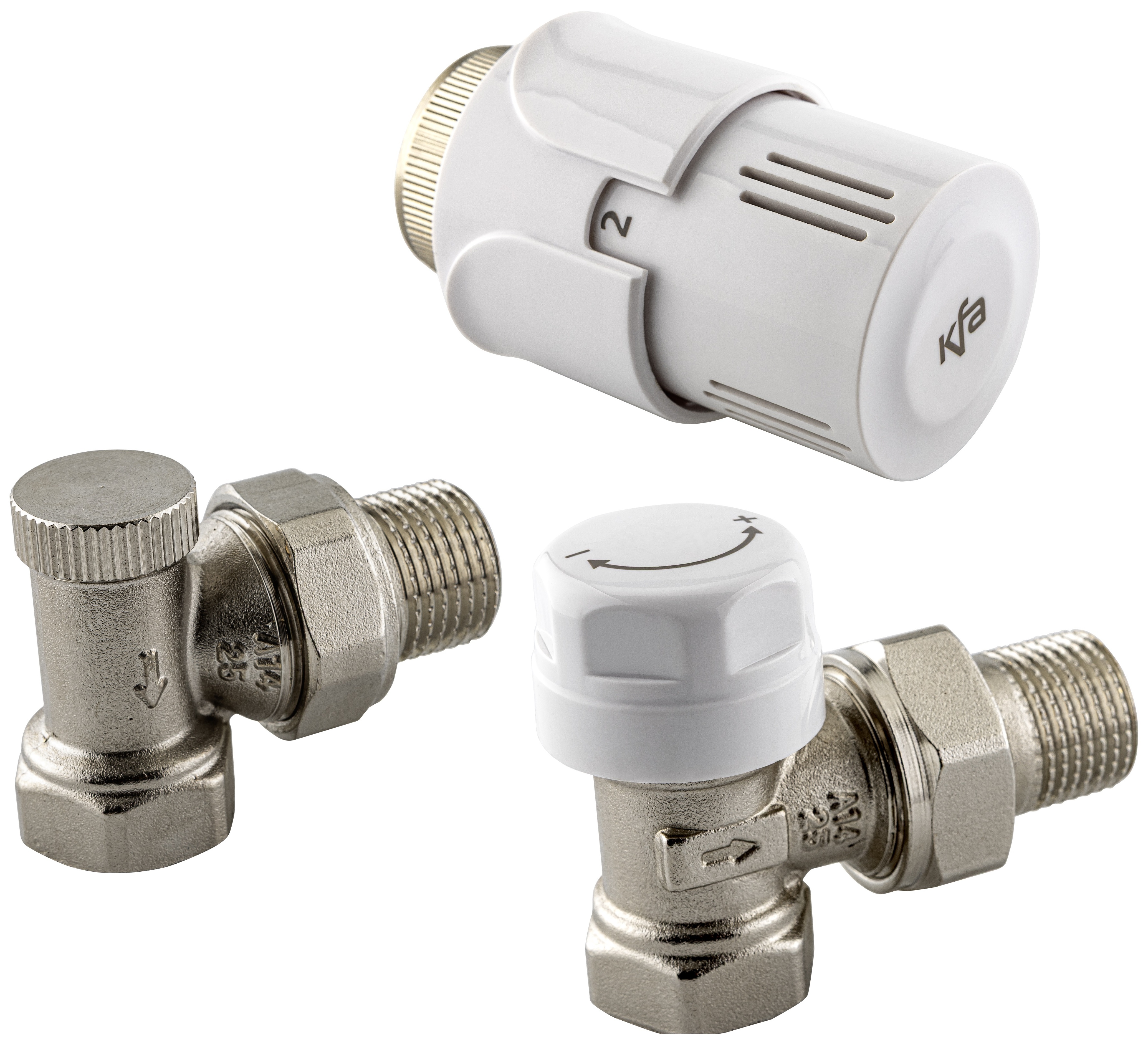 Термостатичний комплект KFA Armatura угловой, белый (757-140-07-BL)