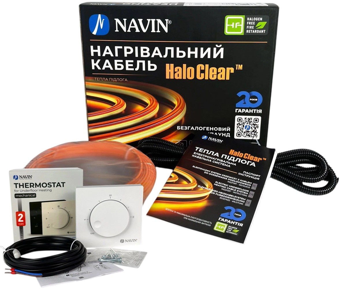 Комплект теплої підлоги Navin HaloClear Basic 18/100 + терморегулятор EH84WM-16A (40-102005-0100)