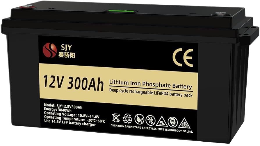 Акумулятор SJY LiFePO4 12V 300 Ah LCD (3840Wh) (BMS50/200A)