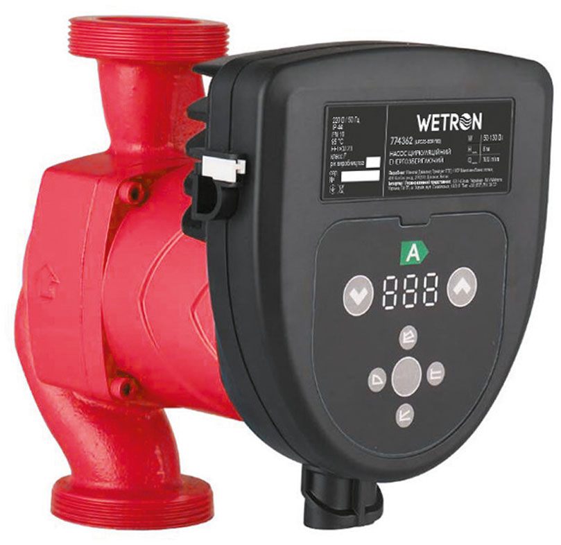 Циркуляційний насос Wetron 50-130Вт Hmax 8м Qmax 130л/мин 2" 180мм + гайки 1¼" (774364)