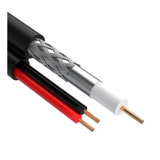 Кабель коаксіальний (радіочастотний) Одескабель F5967BVcu+2x0.75 мм² black, 55 м (8819140)