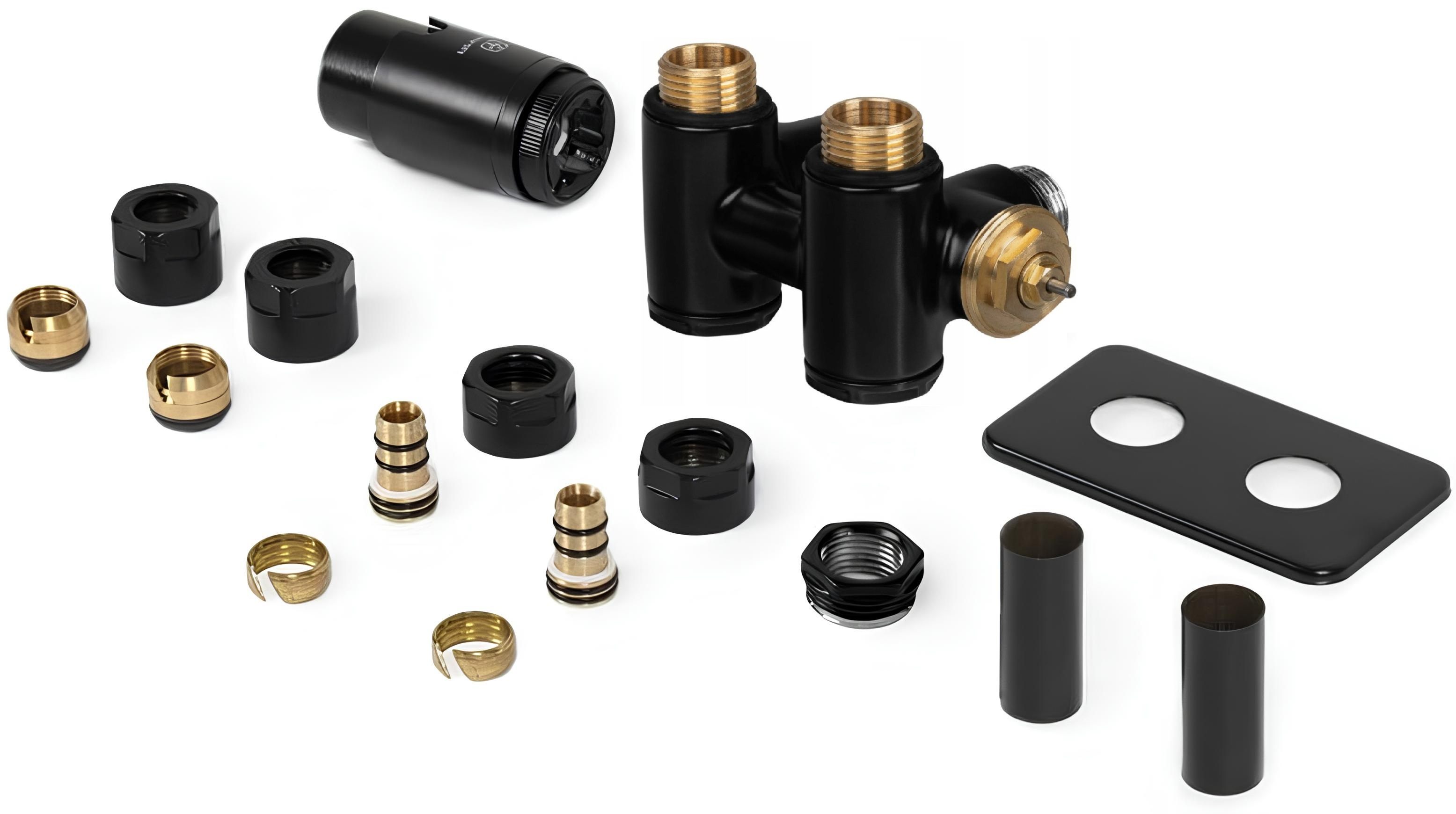 Набір трьохосьовий термостатичний Terma Integra Duo All in One, правий чорний матовий (TGETIDUOPK9M5)