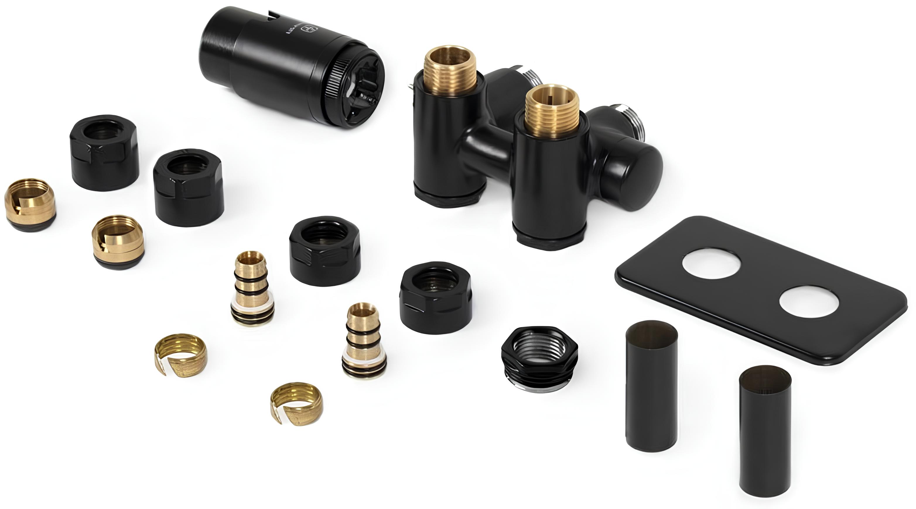 Набір трьохосьовий термостатичний Terma Integra Duo All in One, лівий чорний (TGETIDUOLKS95)