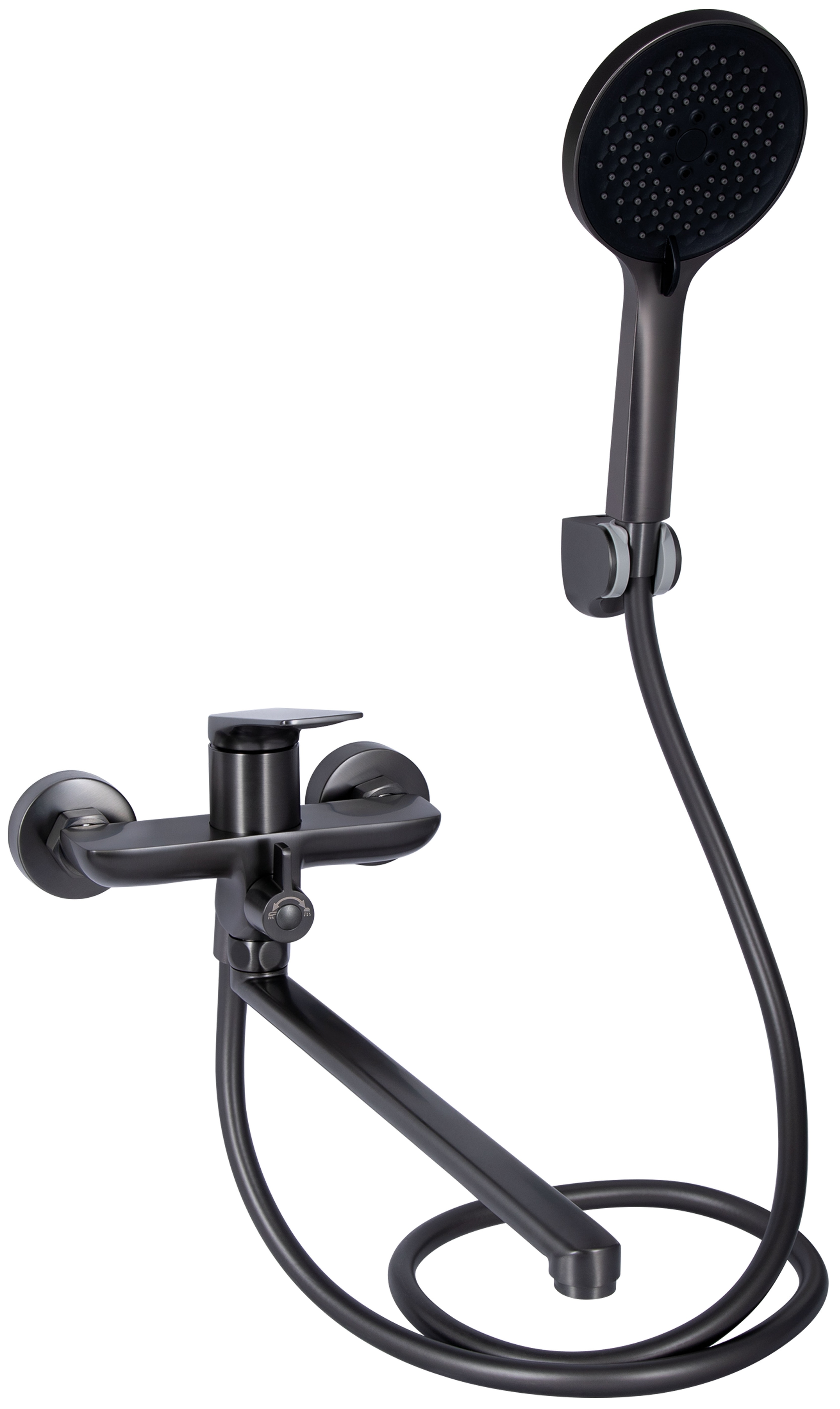 Змішувач для ванни Q-Tap Vlasta New Gunmetal Black PVD (QTVLA260GMB45645)