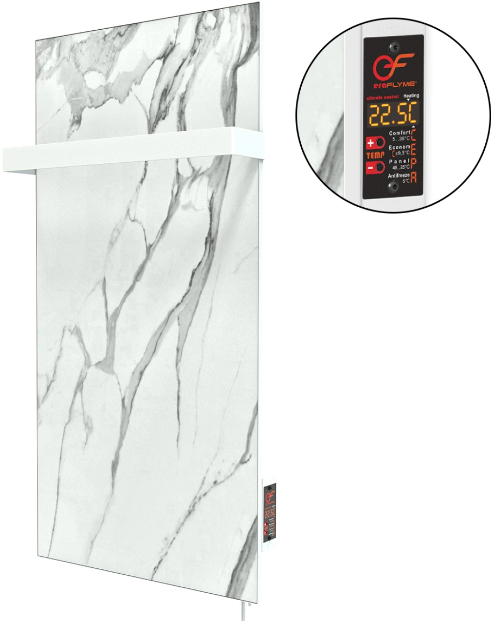 Рушникосушка Flyme 400TW(1) білий камінь із білою дужкою