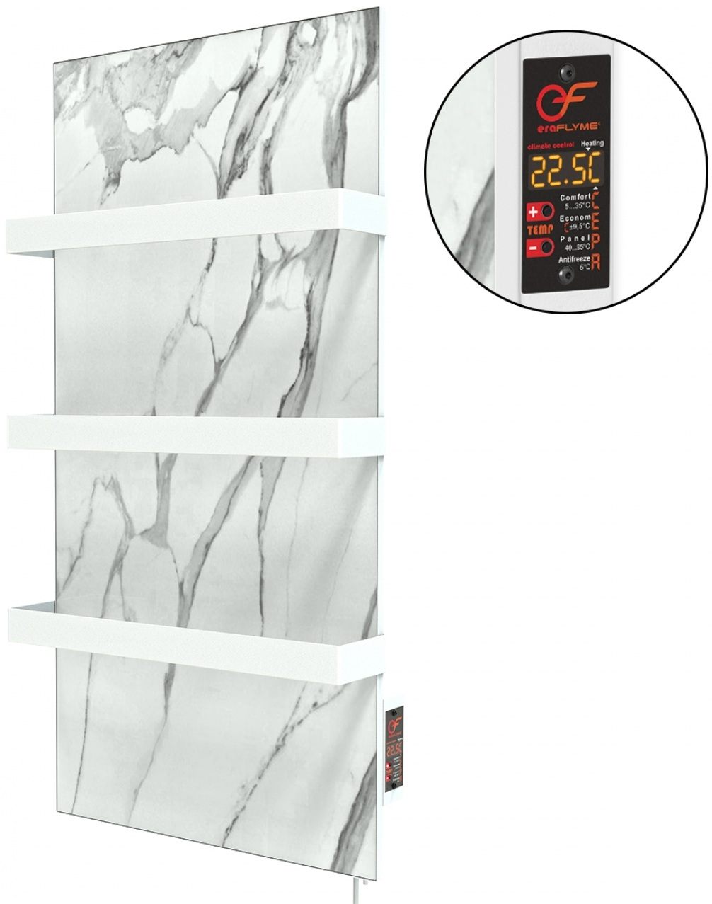 Рушникосушка Flyme 400TW(3) білий камінь із білими дужками