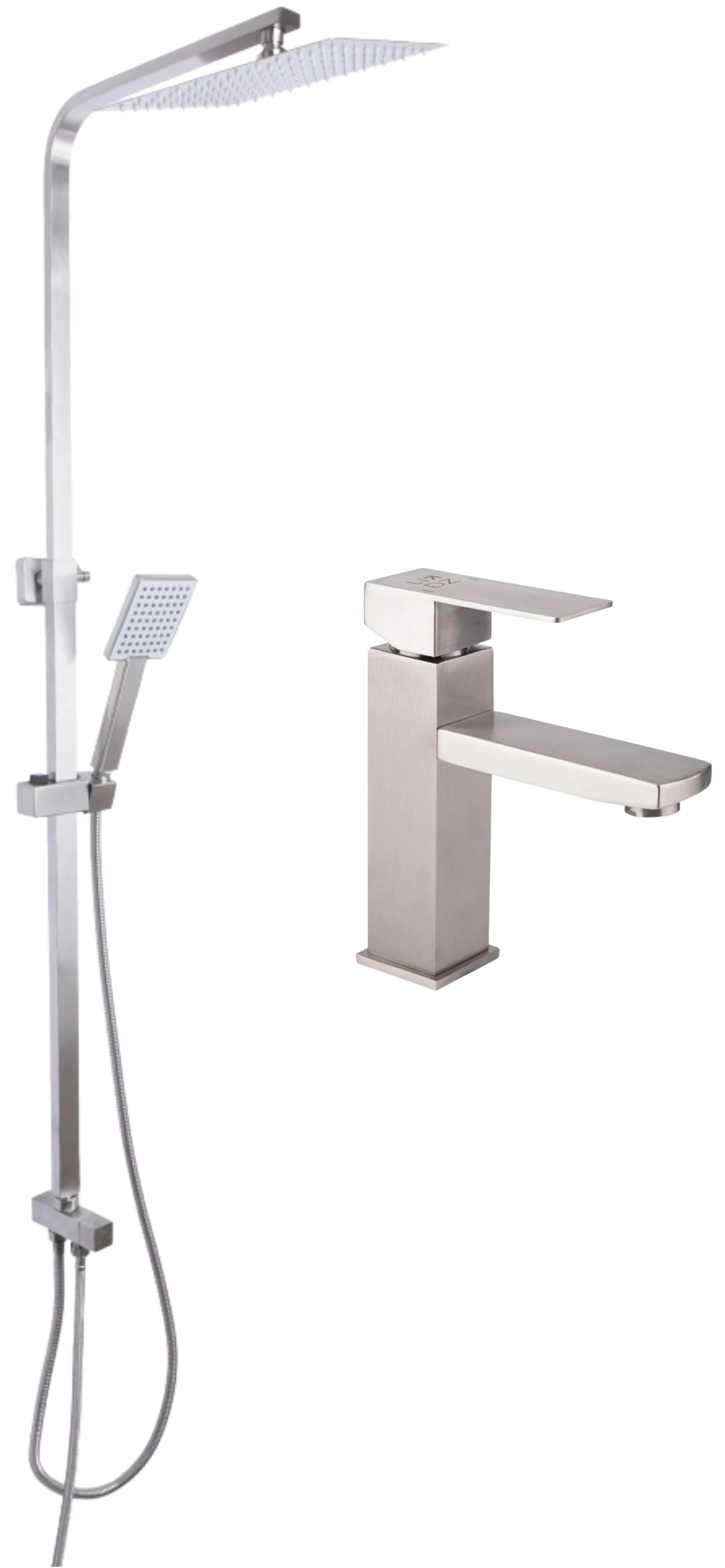 Душовий комплект Lidz Kubis 001F Nickel + Kubis 1120 Nickel (LDKUB001FNKS2853449086)