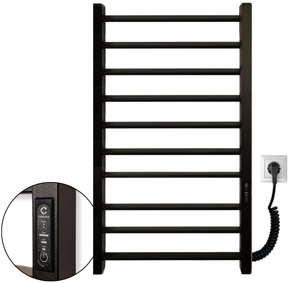 Рушникосушка Carino Magro 790x490 Black Matte (MG7949FBM)