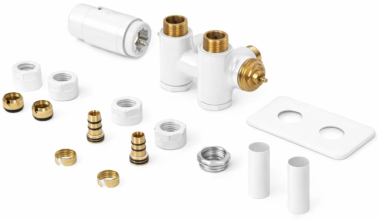 Набір трьохосьовий термостатичний Terma Integra Duo All in One, правий білий (TGETIDUOPKS96)