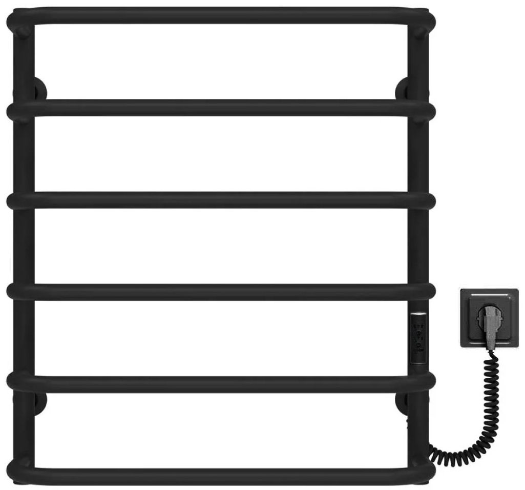 Рушникосушка Deffi Стандарт П6 500x600, чорна, WD03, праве підключення (D.SS.60.50.6.E.B.R.3)