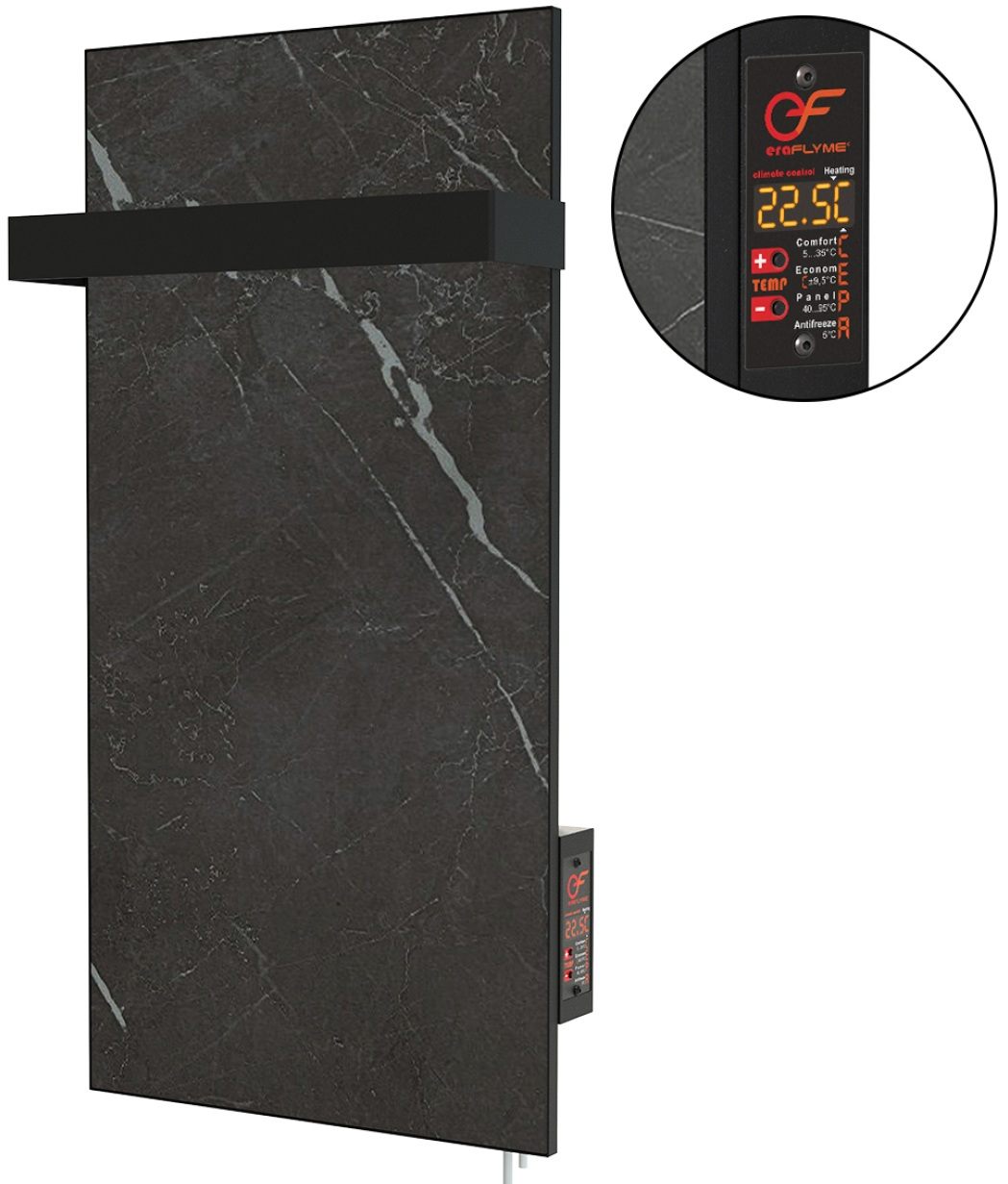 Рушникосушка Flyme 250TB(1) темний камінь із чорною дужкою