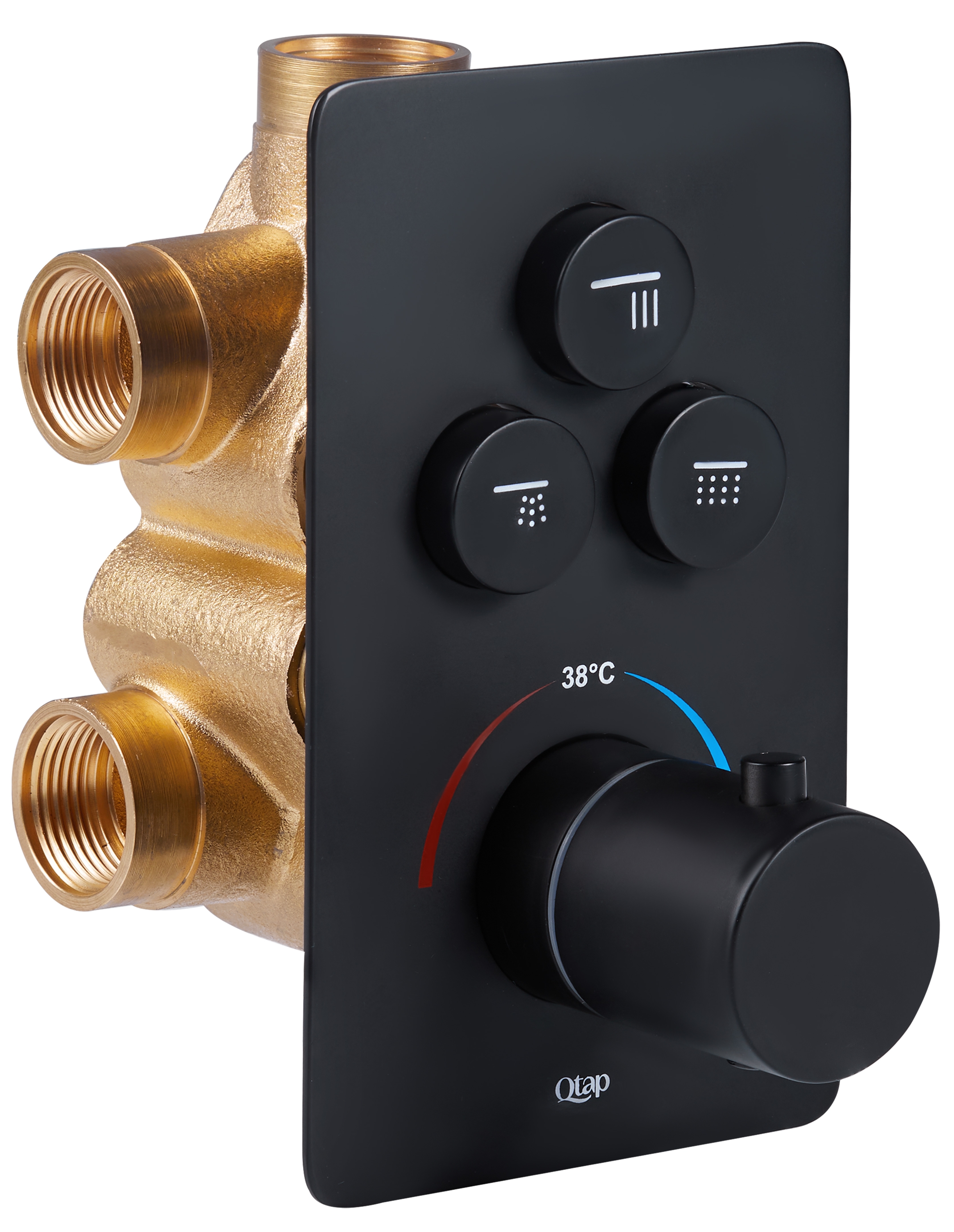 Змішувач для душу Q-tap Votice QTVOT6443T105NKB Black Matt