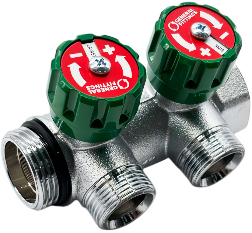 Колектор розподільчий General Fittings Flexus 90° 1"x3/4" EK 2 виходи (6300R8C1005V2A)
